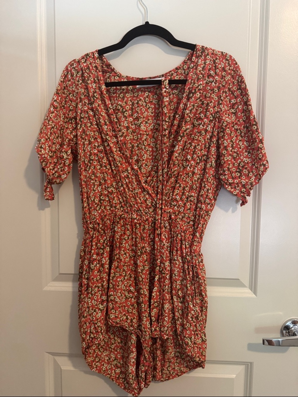 Faithfull The Brand Floral Orange Mini Dress